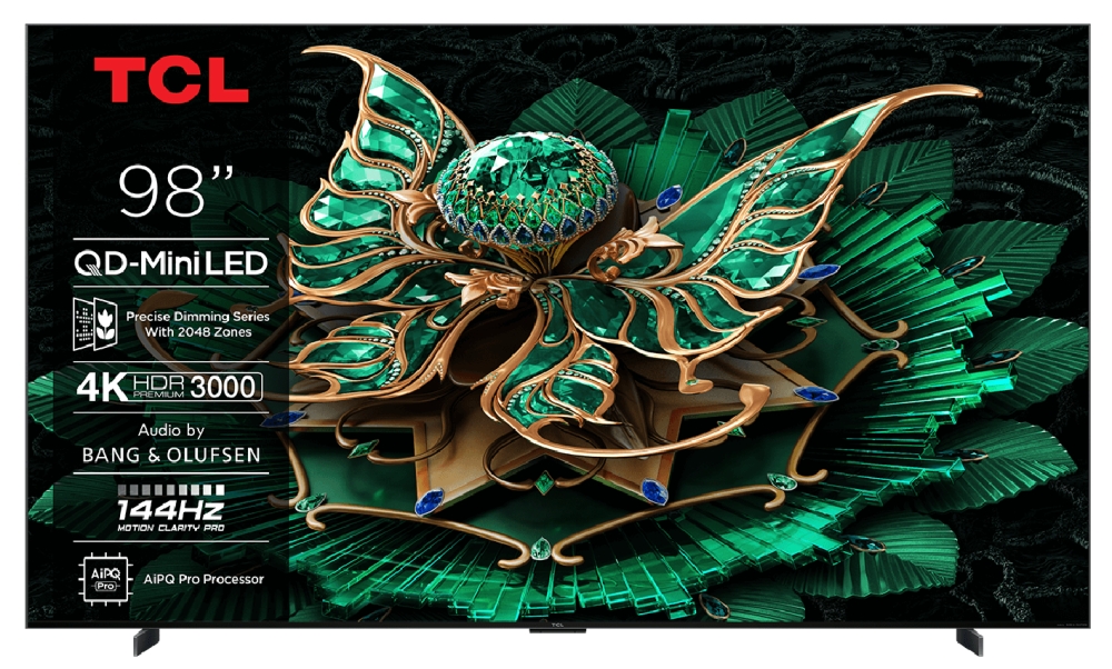 Bild 1 von TCL 98C79K. Neuheit! 98 Zoll/248 cm Diagonale. MiniLED! B&O Sound-System! 144 Hz! Sonderpreis!