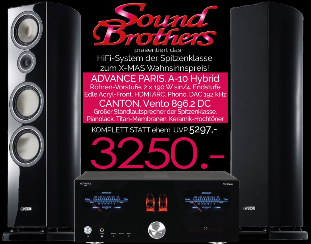 Bild 1 von Advance Paris A-10 Classic / Canton Vento 896.2 DC HighEnd-Paket mit Röhren-Vorstufe! X-MAS DEALZ!