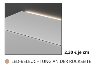 Bild 1 von SPECTRAL Core Solo. Zum edlen Möbel - das edle Zubehör  / (Core Zubehör) LED-Beleuchtung an der Rückseite. Pro lfd. cm!