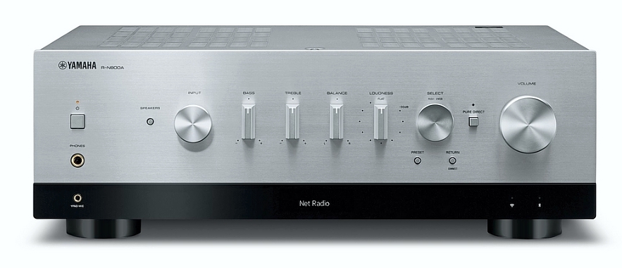 Bild 1 von YAMAHA R-N 800. Hochwertiger Streaming-Stereo-Verstärker. YPAO. 2 x 140/290 W. TV-In. Cashback 150€!  / (Farbe) Alu-Silber