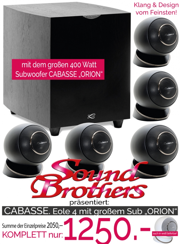 Bild 1 von CABASSE Eole 4 SE. Das überragende 5.1 Set aus Frankreich. Mit großem 400 Watt Subwoofer ORION!
