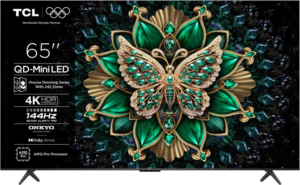 Bild 1 von TCL 65C69K. Neuheit! 65 Zoll/164 cm Diagonale. MiniLED! 144 Hz! ONKYO 2.1 Sound! Messe-Preis!