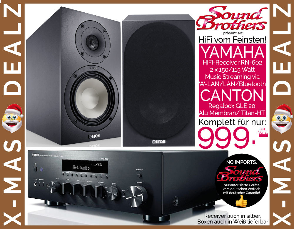 Bild 1 von YAMAHA/CANTON HiFi-Paket 1. Streaming-Receiver R-N 602 mit den edlen CANTON GLE-20. STARTER DEALZ!