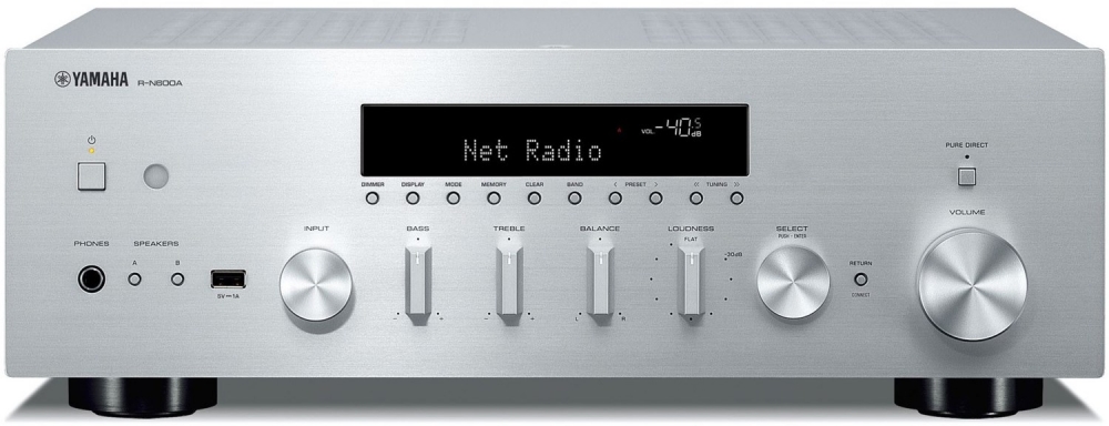 Bild 1 von YAMAHA R-N 600A. Spitzen Stereo-Receiver mit Netzwerk, DAB+.Phono. 2 x 150 W. Cashback 100€ = 499€!  / (Farbe) Silber