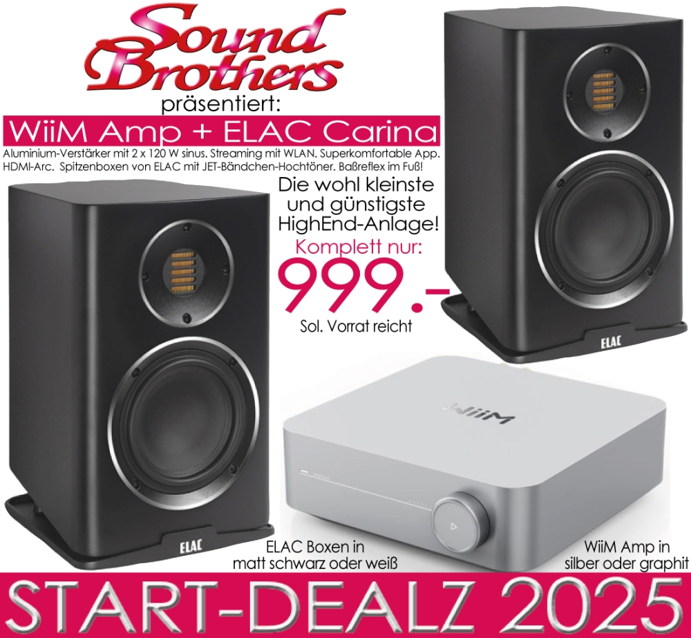 Bild 1 von Wiim Amp + ELAC Carina 243. Die wohl kleinste und günstigste HighEnd-Anlage der Welt! Sol. Vorrat.