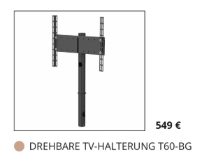 Bild 1 von SPECTRAL Core Solo. Zum edlen Möbel - das edle Zubehör  / (Core Zubehör) Drehbare TV-Halterung
