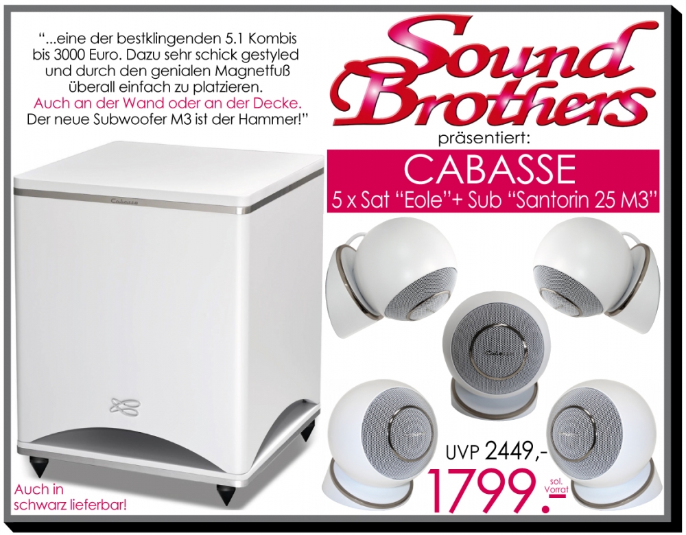 Bild 1 von CABASSE Eole 4 SE/Sub 25M3. Das exklusive 5.1 Set aus Frankreich. Mit Super-Subwoofer Santorin 25M3!