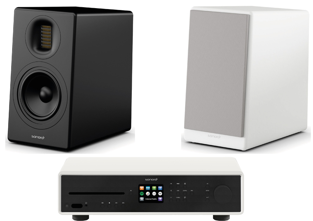 Bild 1 von SONORO HiFi-Anlage 2 : Maestro + OrchestraGen. 2-Boxen. Sonderpreis.  Schwarz oder weiß. Restposten!  / (Farbe) Matt schwarz, Front schwarz,  Boxen schwarz
